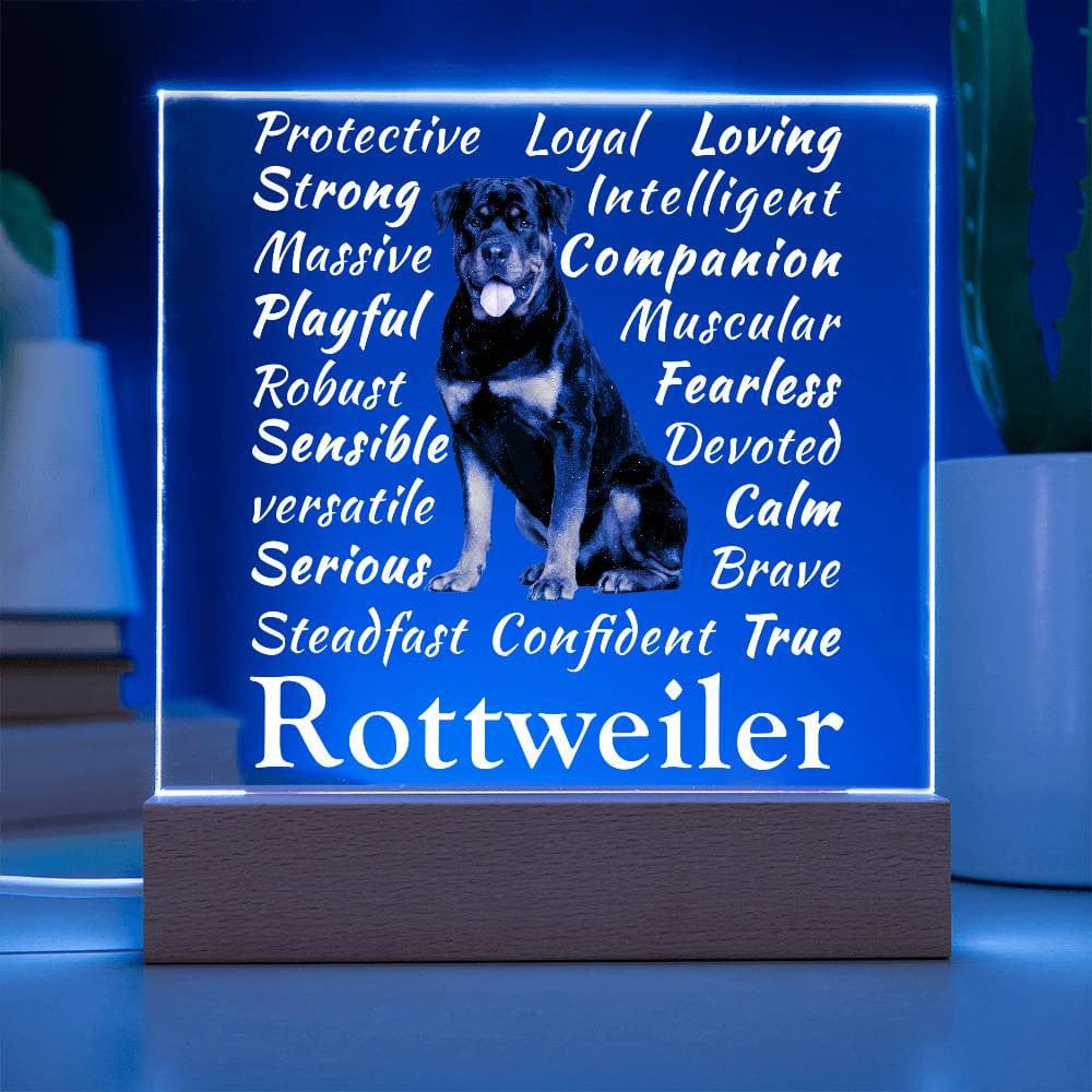 Qualities of a Rottweiler Acrylic Square Plaque
