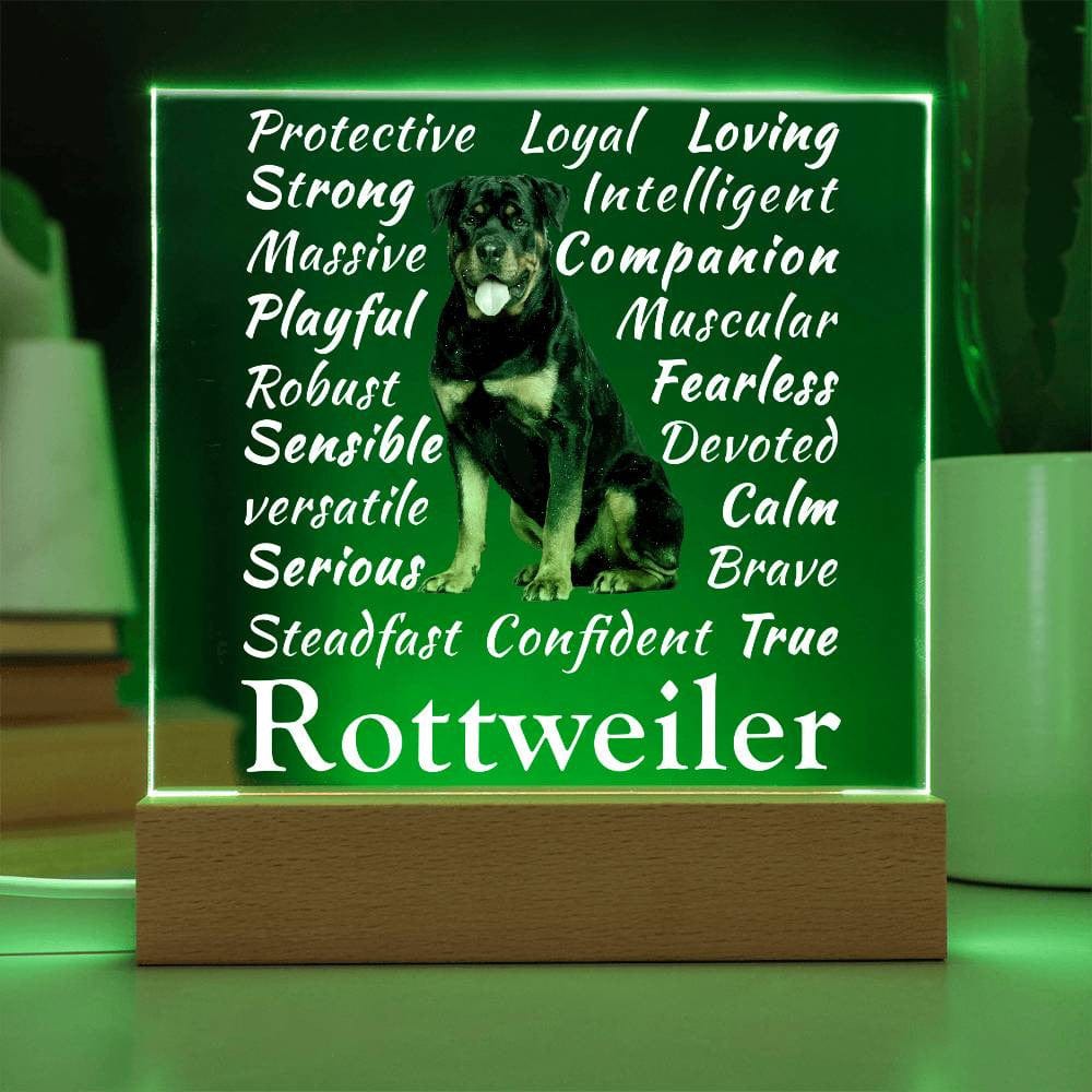 Qualities of a Rottweiler Acrylic Square Plaque