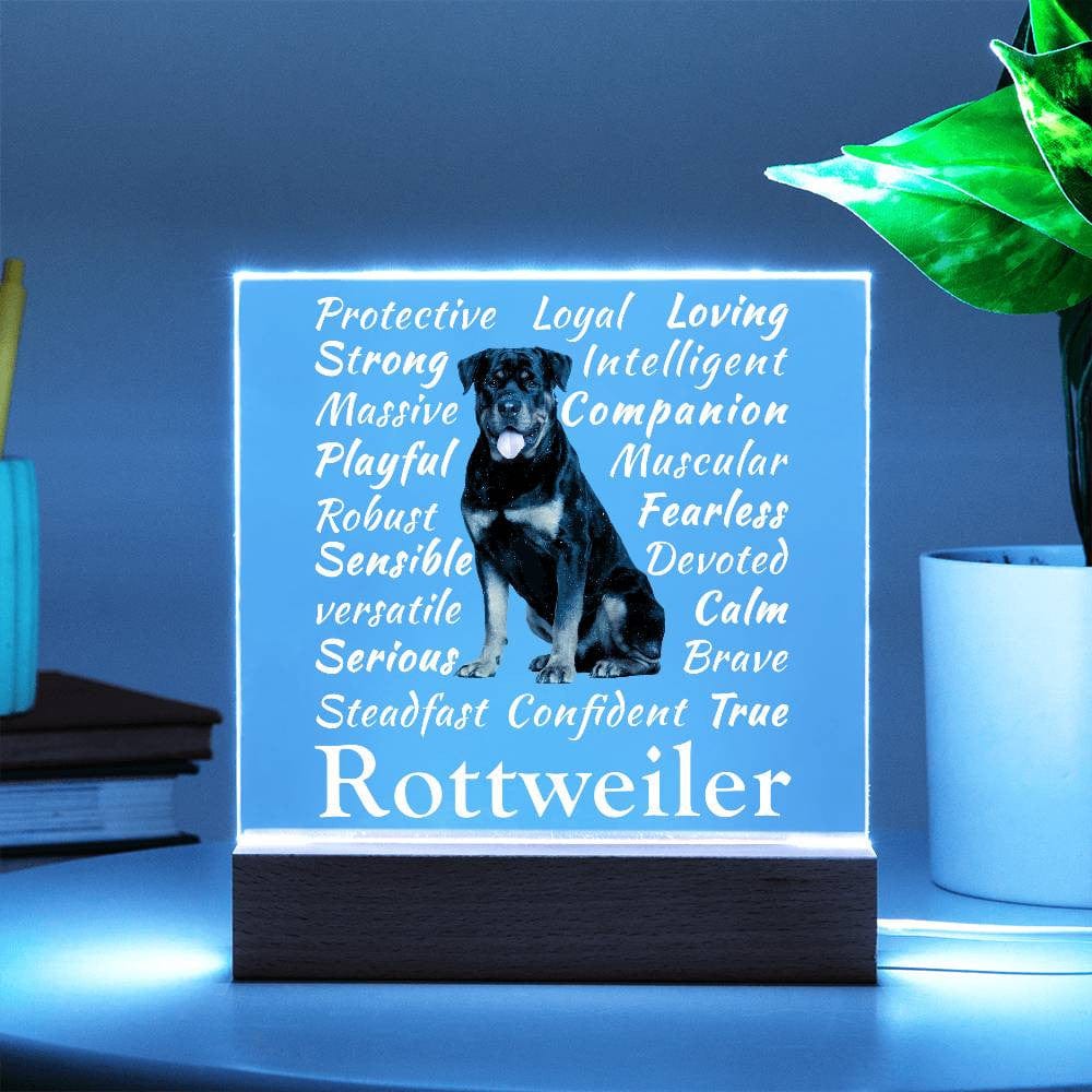 Qualities of a Rottweiler Acrylic Square Plaque