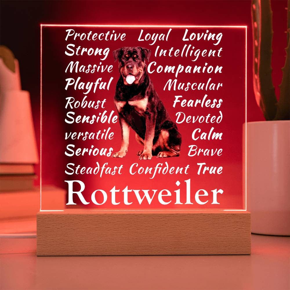 Qualities of a Rottweiler Acrylic Square Plaque