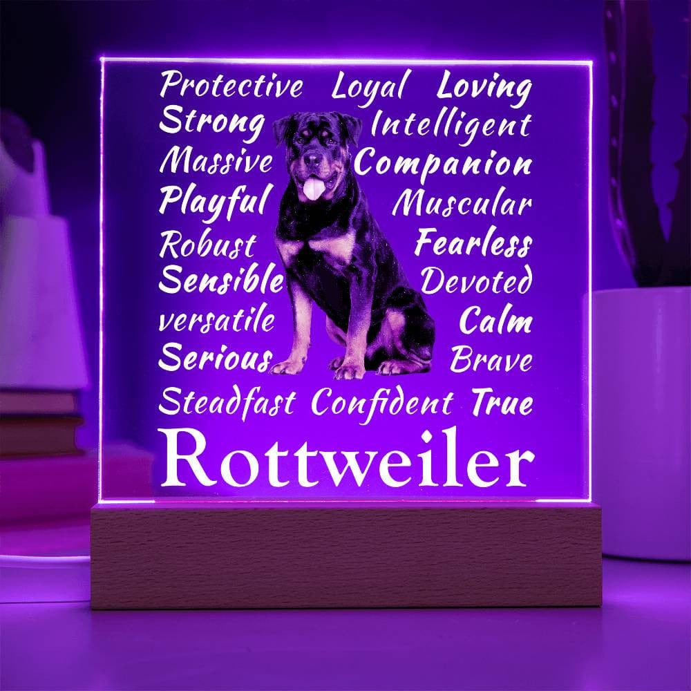 Qualities of a Rottweiler Acrylic Square Plaque
