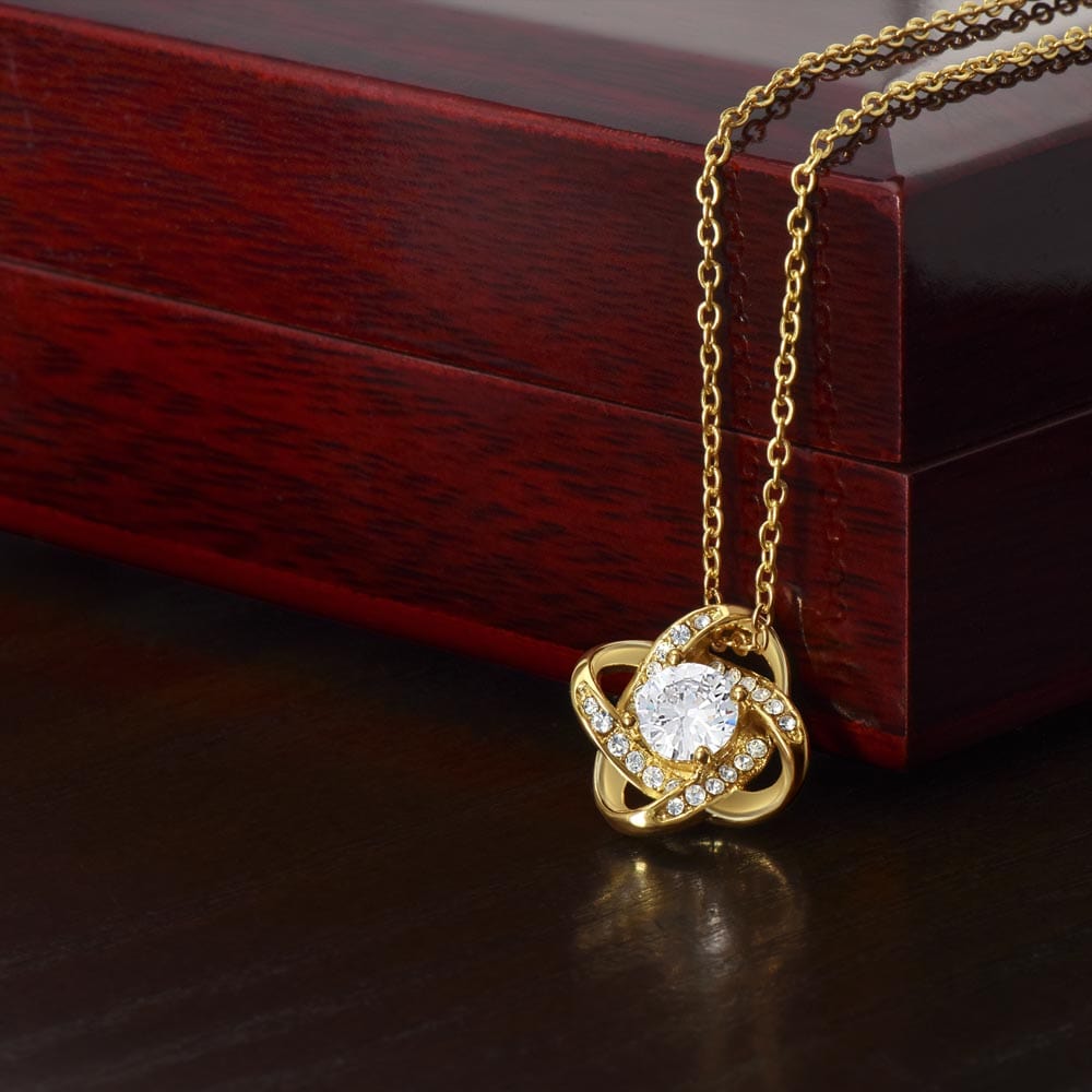 To My Gorgeous Wife – Love Knot Necklace Gift with Heartfelt Message from Husband