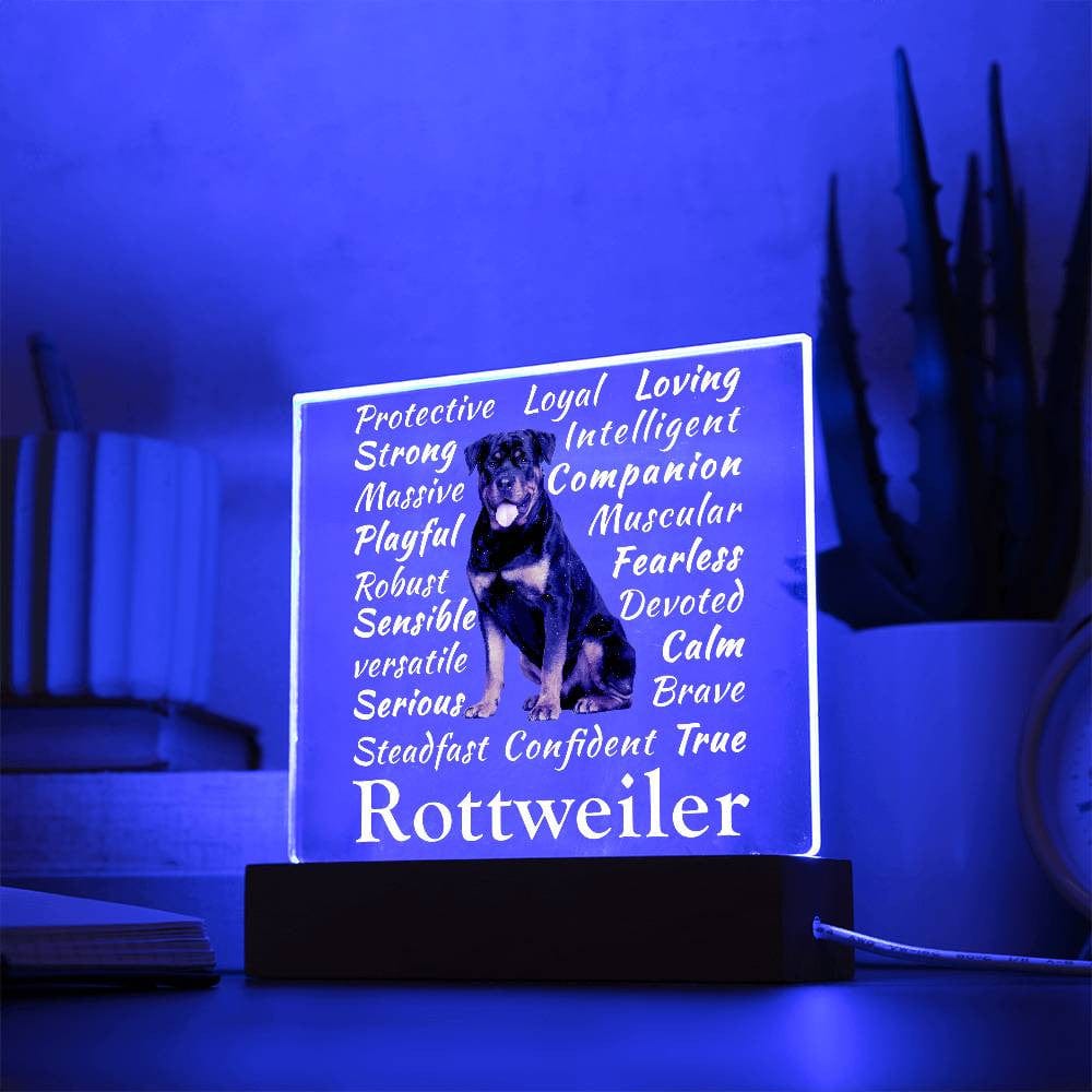 Qualities of a Rottweiler Acrylic Square Plaque