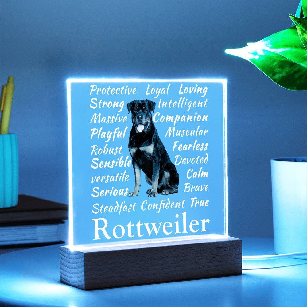 Qualities of a Rottweiler Acrylic Square Plaque