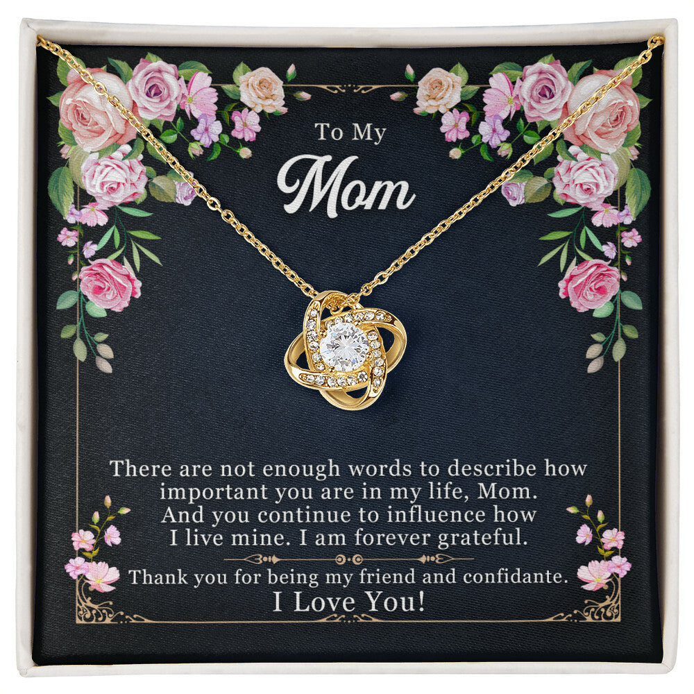 To My Mom, Thank yOU For Being My Friend - Love Knot Necklace