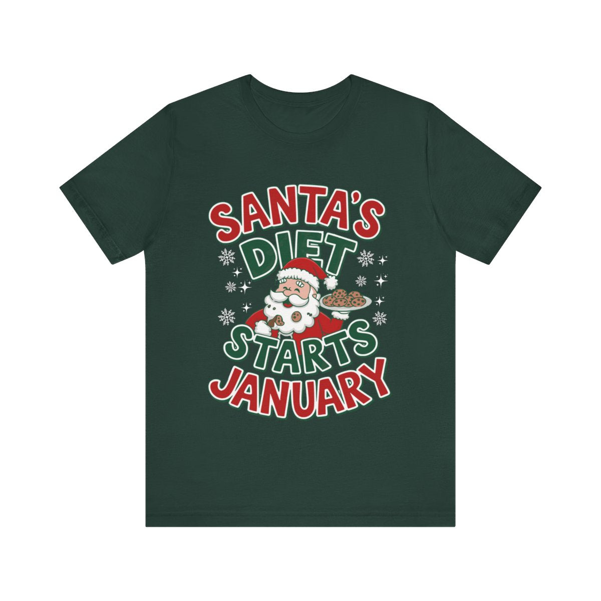 Funny Christmas T-Shirt for Holiday Indulgence | But Who Cares Santa's Diet Starts January, Unisex Family Tee, Perfect Festive Humor Design