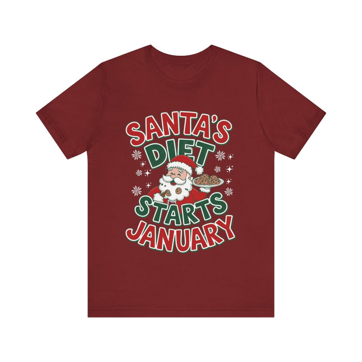 Funny Christmas T-Shirt for Holiday Indulgence | But Who Cares Santa's Diet Starts January, Unisex Family Tee, Perfect Festive Humor Design